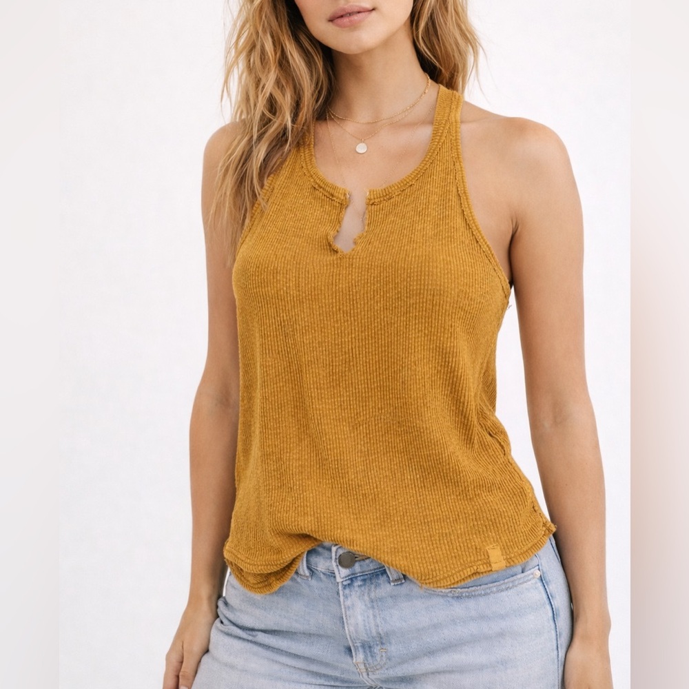 Free People Mustard Halter Top